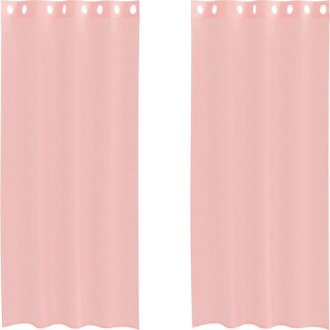 Maison Exclusive - Voile Vorhänge mit Ösen 2 Stk. Rosa 140x245 cm