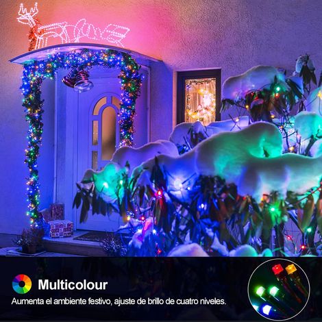 Lichterkette, Weihnachtsdekoration für den Außenbereich, 200 LEDs, 8 Modi, LED-Lichterkette mit Timer, Fernbedienung, Stecker, wasserdicht, für Weihnachtsbaum, Hochzeit, Party, Heimdekoration [Energie (1/3)