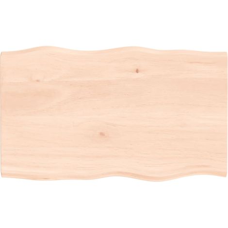Dessus de table, Plateau De Table bois chêne massif non traité bordure assortie LKF28781 (1/4)