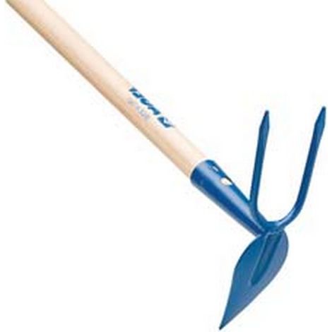 1PZ ZAPPINO CUORE BIDENTE CON MANICO IN LEGNO in acciaio verniciato, con manico in legno da cm.120