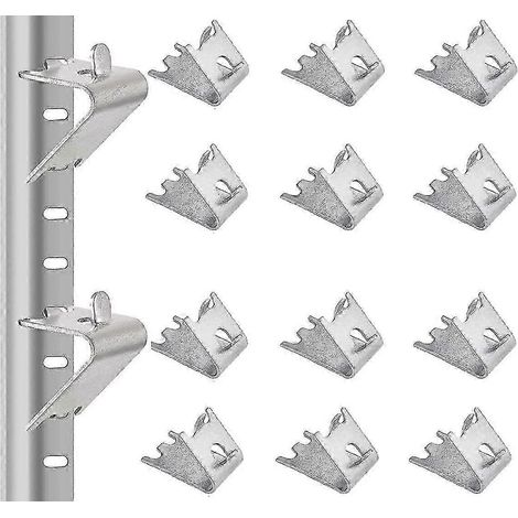 Lot de 12 clips de fixation pour étagère de congélateur, en acier inoxydable, pour réfrigérateur et congélateur. Épaisseur : 1,5 mm. Couleur : argenté. (1/5)
