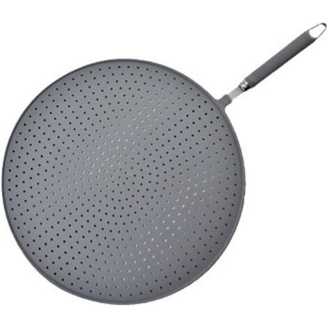 Pare-éclaboussures en silicone et acier inoxydable, adaptés aux ustensiles de cuisine, ne passent pas au lave-vaisselle, empêchent efficacement les projections d'huile. (1/4)