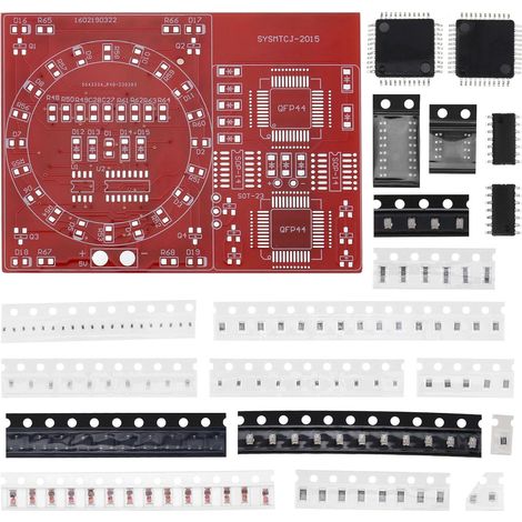 Kit Formation aux Compétences de Soudage Bricolage Composants SMD/SMT Planche d'entraînement CD4017 NE555 pour Décorations de Noël Décorations de Bureau (1/5)