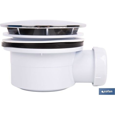 Vanne siphonique pour douche Ø90 mm avec embout chromé (1/4)