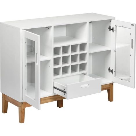 aus Holz Sideboard Konsole Buffet Anrichte mit Weinregal und
