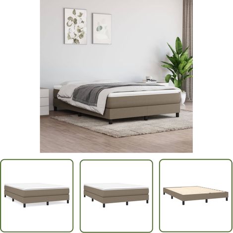 The Living Store Boxspringbett mit Matratze Taupe 140x200 cm Stoff - Boxspringbett - Doppelbett - Bettenrahmen - Matratze - Tapete (1/5)