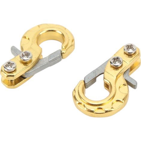Lot de 2 crochets de remorquage pour crawler RC, en alliage d'aluminium haute résistance et léger, au design élégant, compatibles SCX10 et D90 (dorés). (1/5)