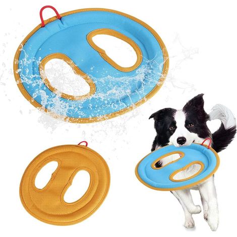 Disque Volant Chien, 23,5cm Jouet Flottant à Bords Souples Doux pour Les Dents Jouet d'Extérieur Léger en Toile pour Chiens de Taille Moyenne à Grande (1/5)