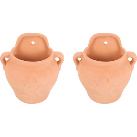 Pot De Fleur Suspendu en Terre Cuite 17X17X22Cm Jardinière Murale pour Plantes Succulentes Balcon Et Intérieur Support Mural Durable pour Décoration De Jardin (1/5)