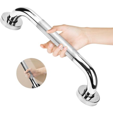 50 cm lange Haltegriffe aus Edelstahl für Badezimmer mit gerändeltem Griff, rutschfest für ältere Menschen, Haltegriff für Badewanne, Toilette und Treppenhaus