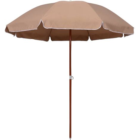 vidaXL Garden Parasol with Steel Pole 240 cm Taupe (1/5)