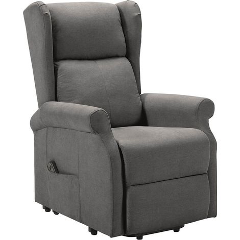 ANDORA - Fauteuil Relax Releveur Electrique Tissu Gris Foncé (1/5)