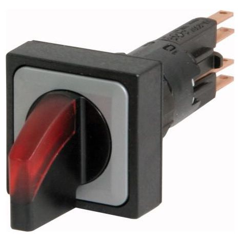 Commutateur rotatif lumineux 2 positions rouge à accrochage EATON Q25LWK1R-RT