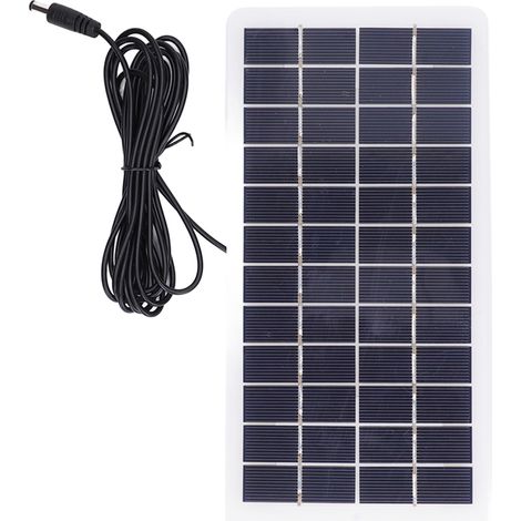 Panneau solaire portable 5W 12V en polysilicium, haute transmission lumineuse, avec interface DC pour batterie 3.7V (1/5)