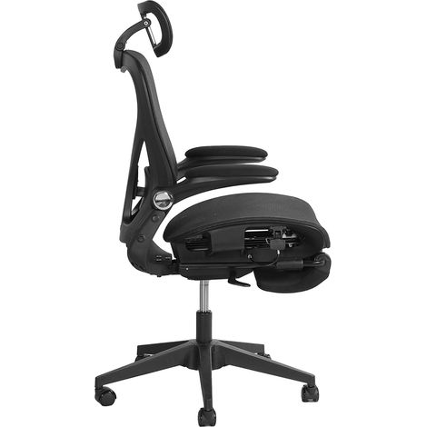 Ergonomischer klappbarer Bürostuhl aus schwarzem Netzgewebe OKWISH (1/5)