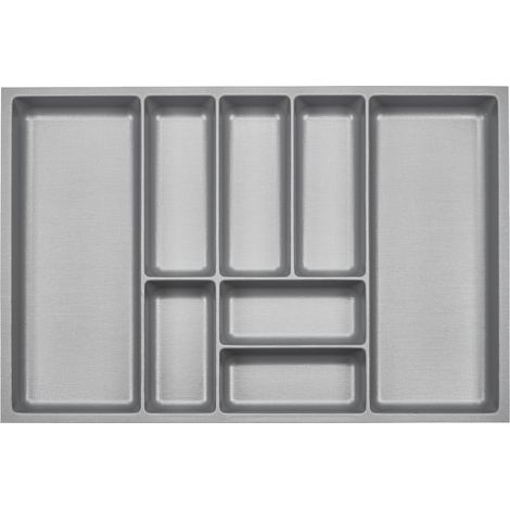 ORGA-BOX 3 Besteckeinsätze Tiefe 473 mm silbergrau Schubladeneinsätze Breite 691 mm für Schubladen 800 mm