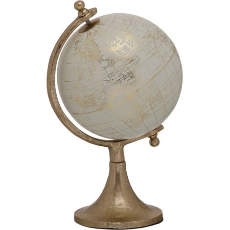 Décoration Globe Terrestre Or et Crème (1/4)