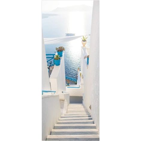 CCYKXA Trompe l'oeil Door Sticker 3D Wallpaper Effect for Interior Doors, Office, Bedroom, Living Room, Bathroom, Ocean