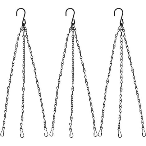 Chaînes métalliques avec clips et crochets pour suspensions florales, jardinières, mangeoires à oiseaux, cages, lanternes et décorations d'intérieur et extérieur (1/5)