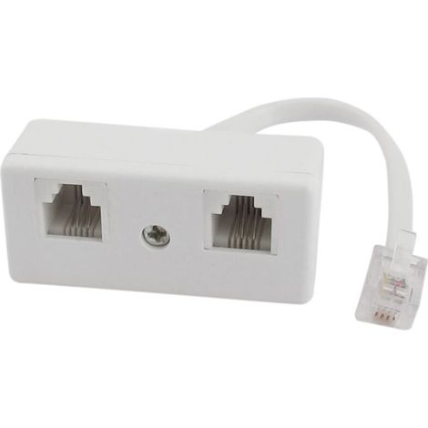 6P4C Adaptateur De Connecteur SÉParateur Ligne TÉLÉPhonique RJ11 Mâle À Double (1/3)