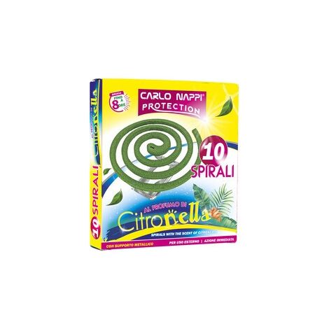 CITRONELLA SPIRALI C/SUPPORTO 10 PZ
