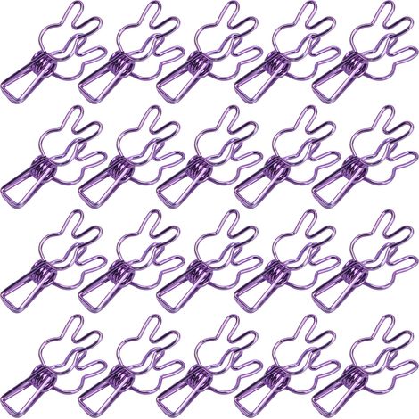Pince métallique creuse électroplaquée, pince multifonctionnelle, pince à ressort robuste, pince à fil creux, pince de fermeture, pince à pantalon, violette (1/5)