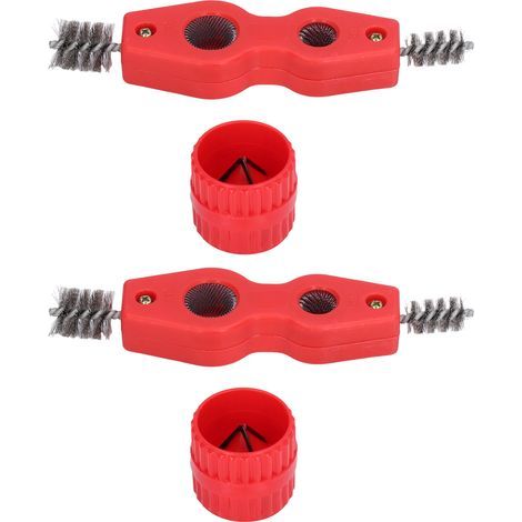 4-in-1 Copper Pipe Cleaner and Deburrer – Set of 2 Brushes + 2 Deburrers, Rust Removal, Polishing (1/5)