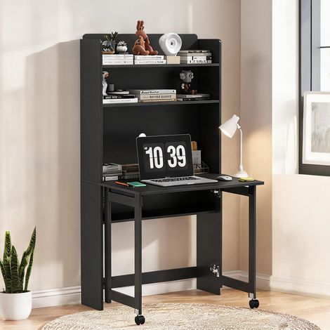 Bureau noir en MDF 80 x 69 x 155 cm (1/5)