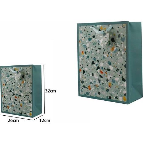 TrAdE Shop Traesio - Set 3 Buste Busta Regalo 26x32x12cm Borsa Astratto Veneziano 65907 Vari Colori - (1/2)