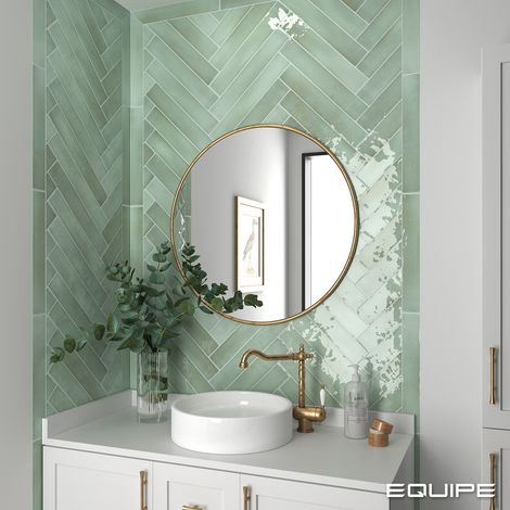 Carrelage effet zellige 6,5x40 mint – Épaisseur 9mm – Boîte de 1m² – 10 coloris disponibles – Equipe