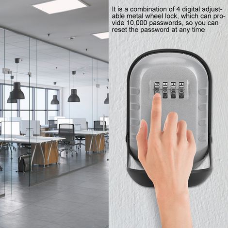 Coffre-fort à clés professionnel en alliage d'aluminium, fixation murale extérieure, étui de rangement de sécurité pour clés, couleur argent étanche (1/5)