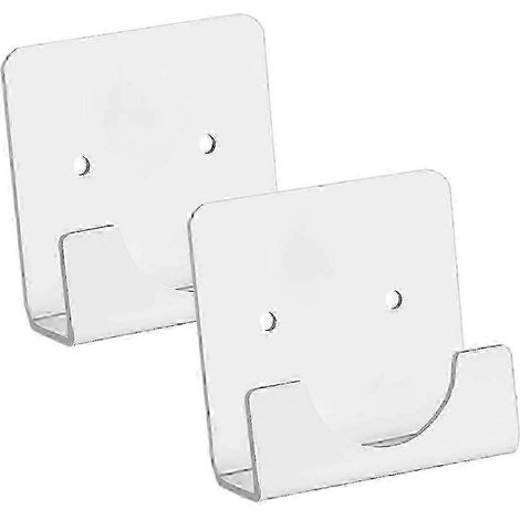 Ensemble de 2 supports de tringle à rideau de douche en acrylique, compatibles avec les fixations murales, pour tringle à rideau de douche carrée, blanche, SZRH SP (1/5)