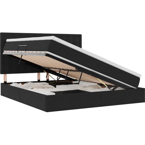 Maison Exclusive - LED-Speicherbett mit Matratze Schwarz 160 x 20