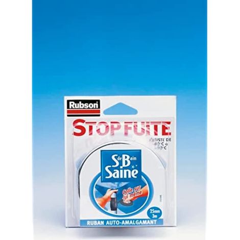 Rubson – Collier de réparation pour plomberie – Diamètre de serrage mini 20mm – Filetage 1/2" – Stop fuites salle de bain rouleaux 3m (1/2)