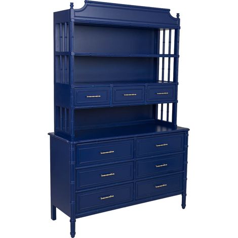 Estanteria de madera azul 129x48x193h cm (1/5)
