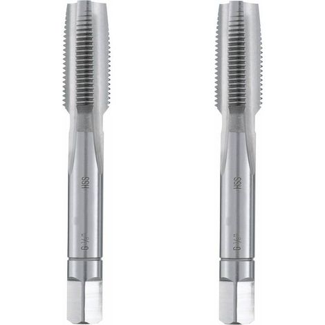 2 Tarauds à Main HSS DIN ISO 228 - Aciers, Fontes 55° G 1/8" x Lt. 63 x Lu. 20 x Q. 5.5 mm x Z2-P - Diamwood