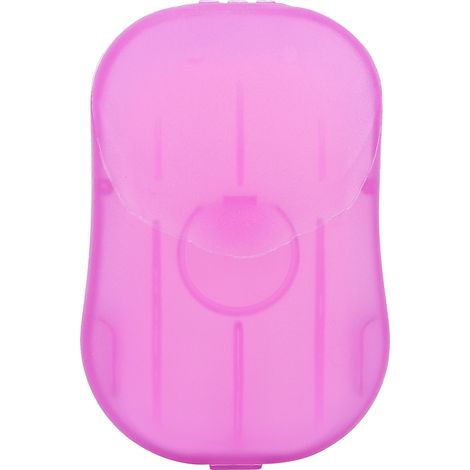 20 feuilles de savon jetables format mini voyage, papier savonnet parfumé violet pour lavage des mains (1/5)