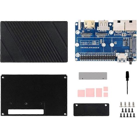 CM5 Erweiterungskarte mit zwei 2,5-Gbit/s-Gigabit-RJ45-Anschlüssen, USB 3.0, TF-Kartenleser, 4K-Ausgang, Metallgehäuse CM5-DUAL-ETH-BOX-B (1/5)
