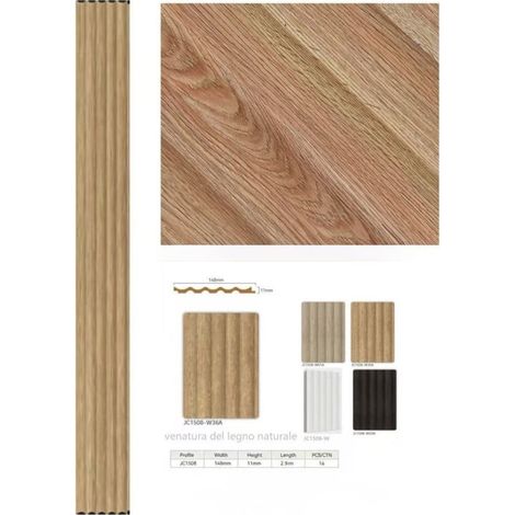 TrAdE Shop Traesio - Pannello Decorativo 3d Effetto Legno Naturale 11x148x290 Cm Rivestimento Parete - (1/4)
