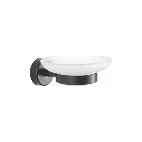 Portasapone in acciaio inox nero opaco e vetro installazione a muro  Monde-N kamalu