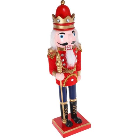 Figurine Casse-Noisette Bois Peinte Main Statue de Soldat pour Décoration Noël Bureau Ornement Collection (1/5)