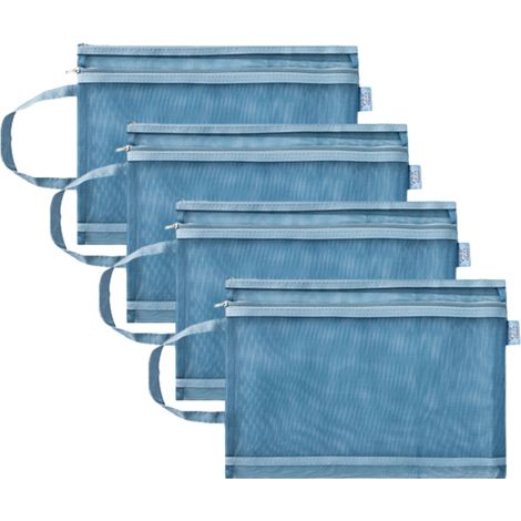 Sac De Rangement Fichiers - Maille Double Avec Fermeture Éclair - Pour Bureau École Voiture - 2 Compartiments - 1 Pièce (1/5)