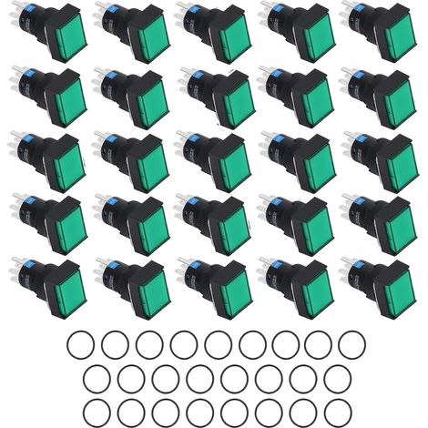 Kit 25 pièces interrupteur à bouton poussoir autobloquant 220V 5A accessoire pour équipement industriel machine (1/5)