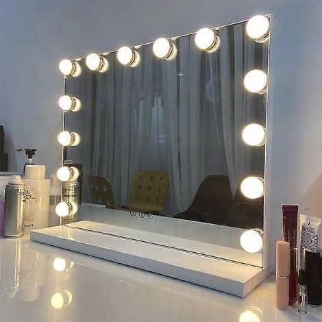 Rétroéclairage LED pour miroir de maquillage, 14 ampoules, variateur d'intensité, 3 températures de couleur, éclairage Hollywoodien USB avec interrupteur et câble, lumineux pour coiffeuse (1/5)