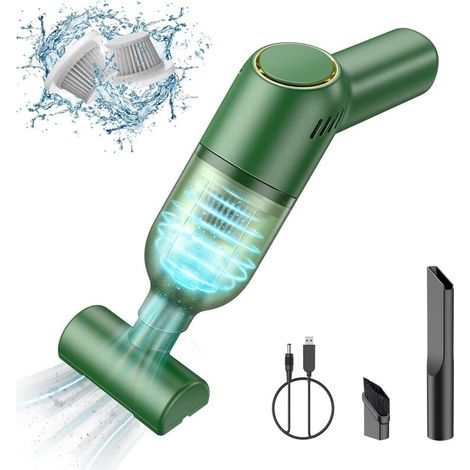 Aspirapolvere portatile senza fili: mini aspirapolvere portatile ricaricabile con elevata potenza di aspirazione, piccolo aspirapolvere portatile per auto e tappeti - Crezuo