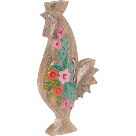 Signes Grimalt Figura De Gallina Figuras  Gallina De Madera Animales Marrón 3x11x23cm 32704