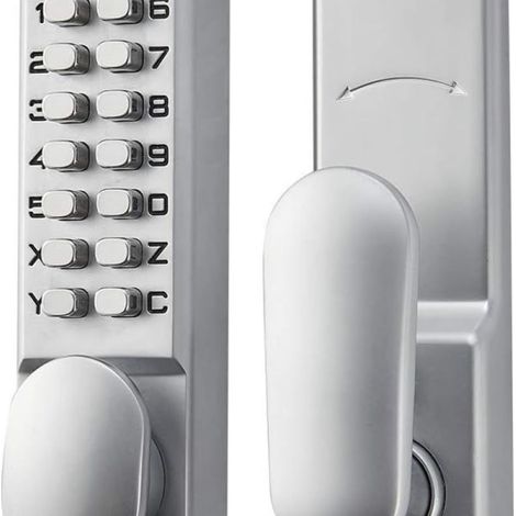 Verrou mécanique à code digital intelligent pour porte, cylindre de sécurité avec clavier numérique, serrure à combinaison robuste, sans clé, installation facile pour intérieur et extérieur (1/5)