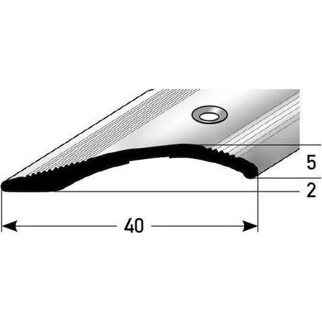 PROVISTON Ausgleichsprofil Aluminium eloxiert Silber Breite 40 mm Höhe 5 mm Länge 1000 mm Selbstklebend Anpassungsprofil Übergangsprofil Bodenprofil Metallprofil 1 Stück (1/2)