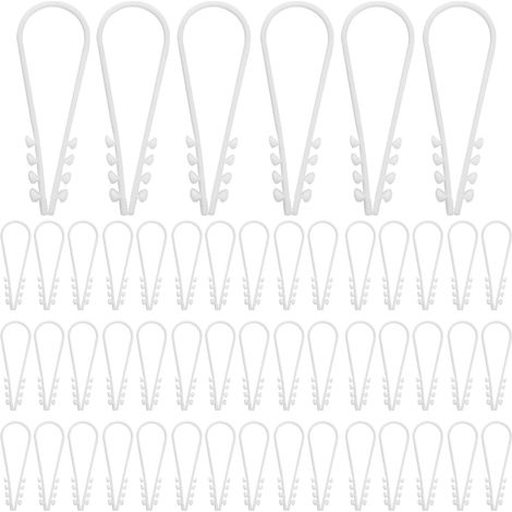 CCYKXALot de 100 Cheville à Enfoncer Chevilles Passe-Câble à Enfoncer Pour Câble Clips De Fil Matériel En Plastique Souple Longueur Pour FixatioBlanc 6-20mm (1/5)