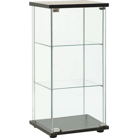 Vitrinenschrank Hartglas Schwarz